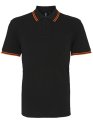 Heren Polo Asquith & Fox Classic Fit Tipped Zwart-Oranje